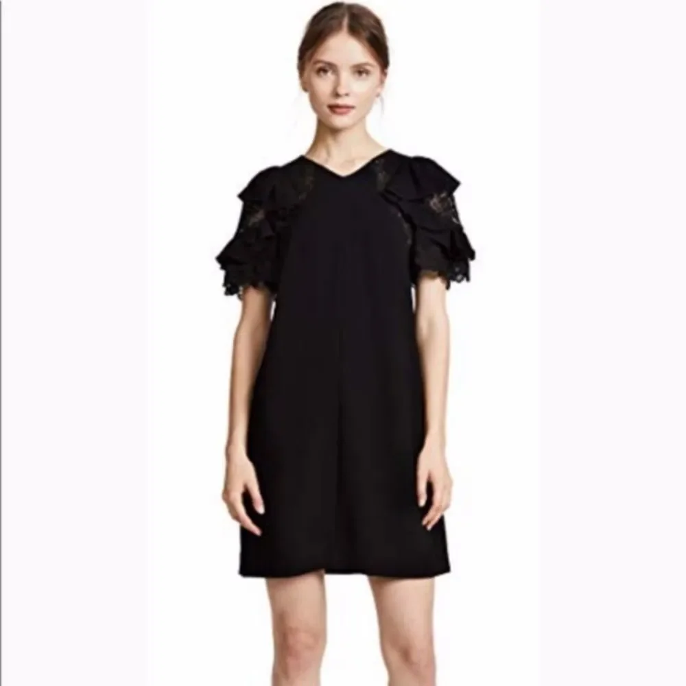 Rebecca Taylor Crepe Lace Dress Size 8 - Picture 2 of 4